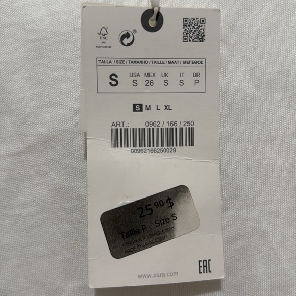 Zara White Oversized Tank with Black Bows - Picture 2 of 2